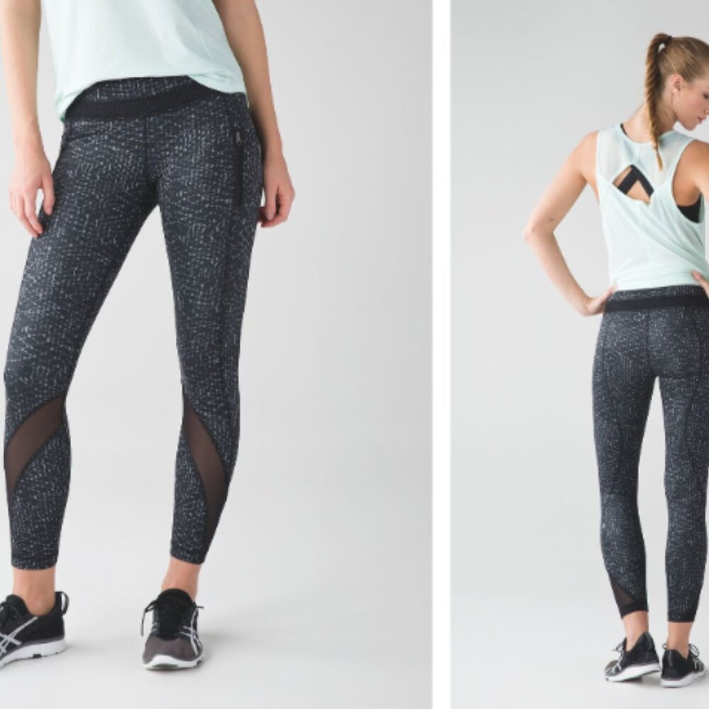 Lululemon Inspire Tight II (Mesh) Samba Snake Battleship Black / Black‎ 7/8 Size
